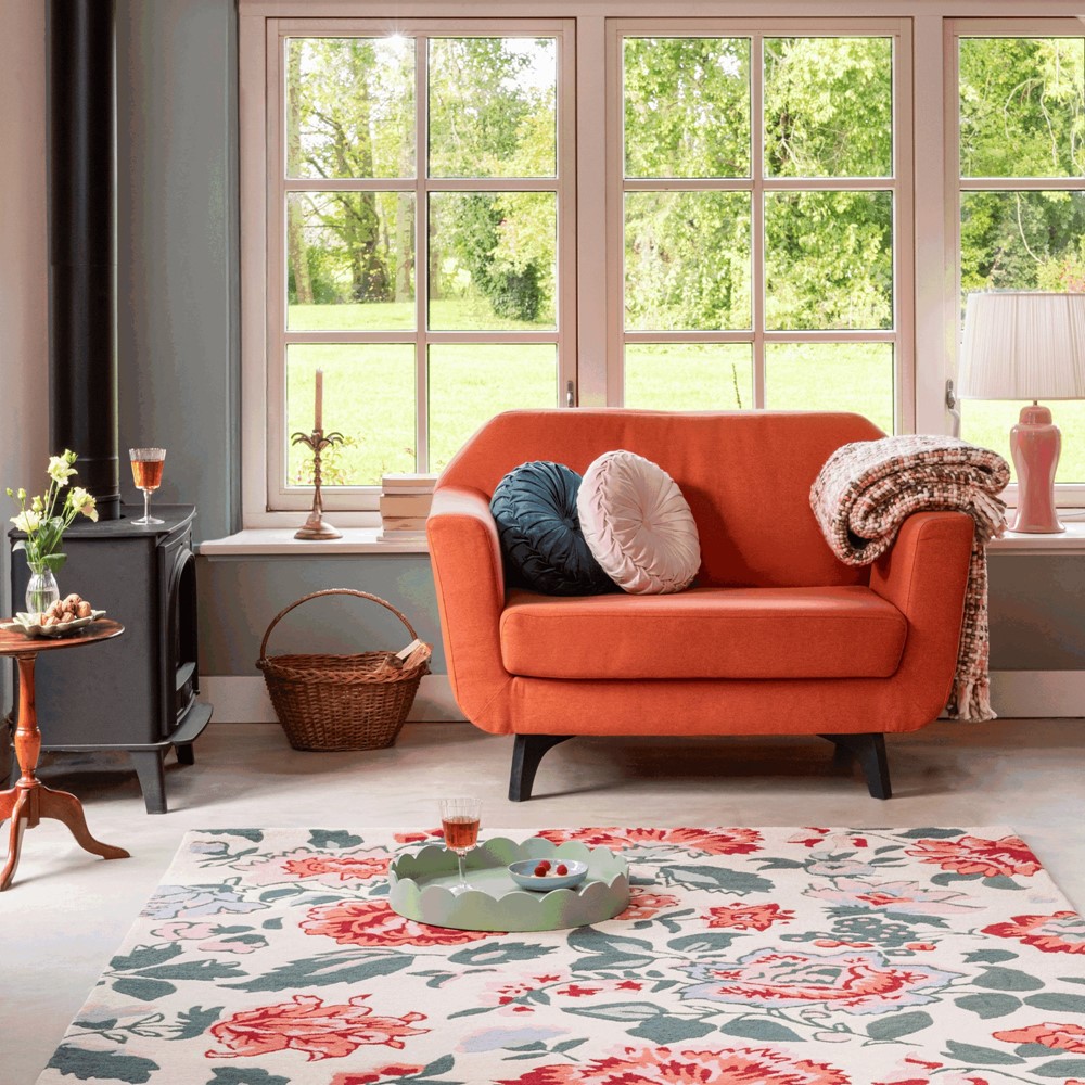 Wendling Floral Wool Rugs 083100 by Laura Ashley in Poppy Red